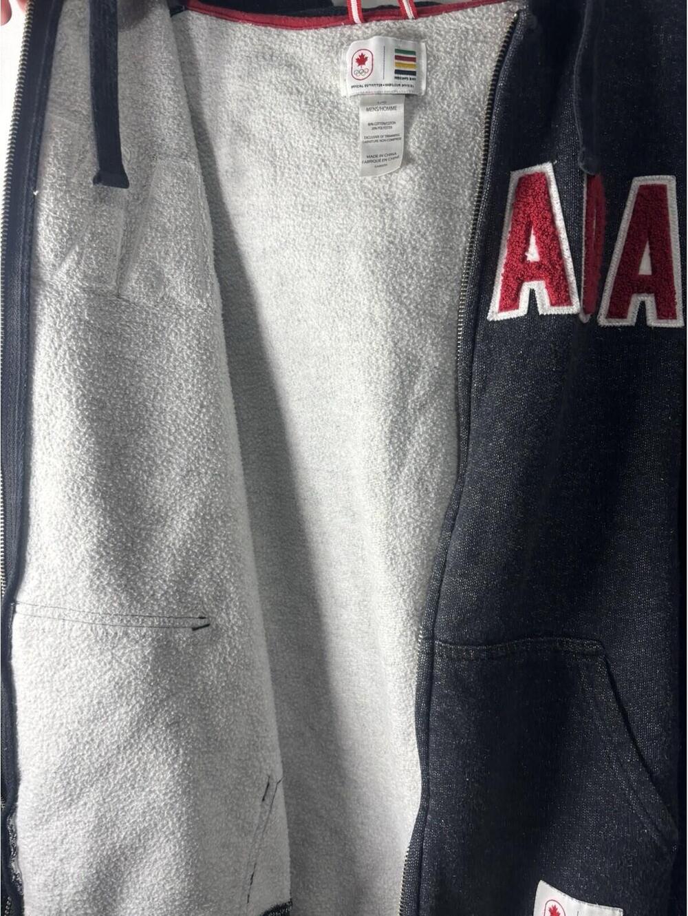 Hudsons Bay Canada Men's L Olympic Hoodie Sweatshirt Grey - Picture 8 of 14